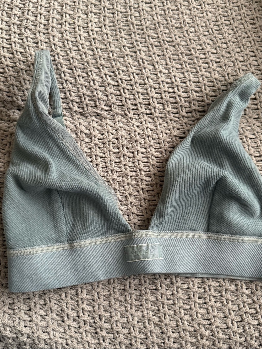 SKIMS Ribbed Bralette in Sage Green size Small